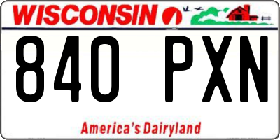 WI license plate 840PXN