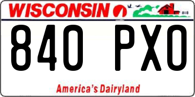 WI license plate 840PXO