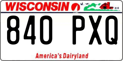 WI license plate 840PXQ
