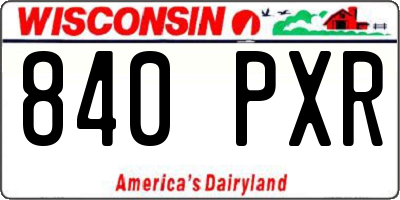 WI license plate 840PXR