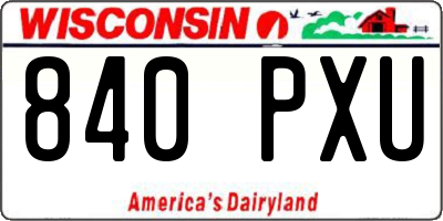 WI license plate 840PXU