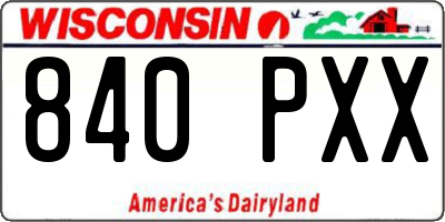 WI license plate 840PXX