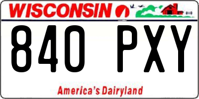 WI license plate 840PXY