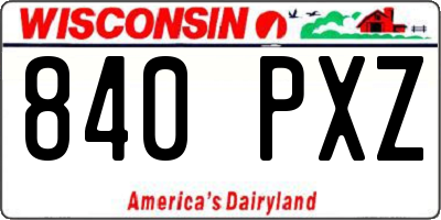 WI license plate 840PXZ
