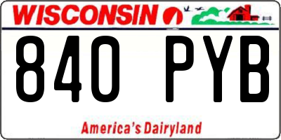 WI license plate 840PYB