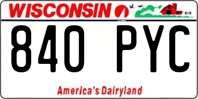 WI license plate 840PYC