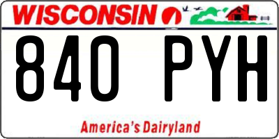 WI license plate 840PYH