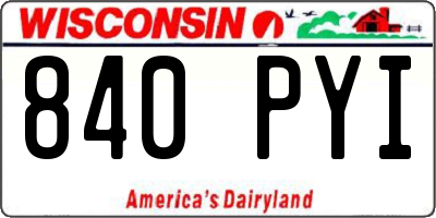 WI license plate 840PYI
