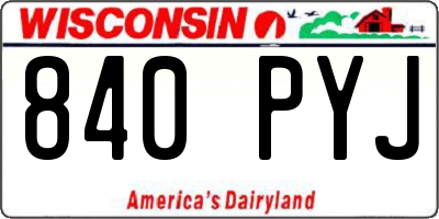 WI license plate 840PYJ