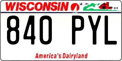 WI license plate 840PYL