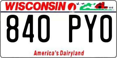 WI license plate 840PYO