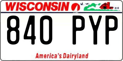 WI license plate 840PYP
