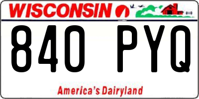 WI license plate 840PYQ