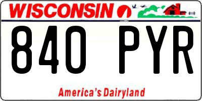 WI license plate 840PYR