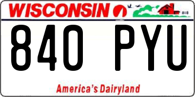 WI license plate 840PYU