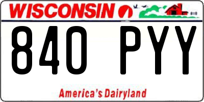 WI license plate 840PYY