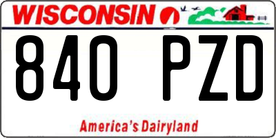 WI license plate 840PZD