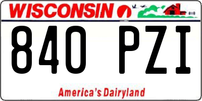 WI license plate 840PZI