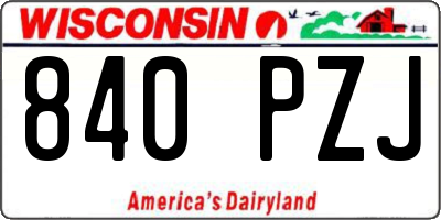 WI license plate 840PZJ
