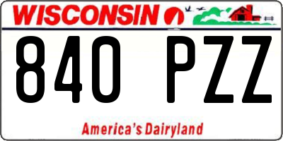WI license plate 840PZZ