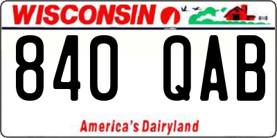 WI license plate 840QAB