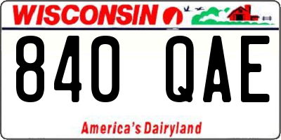 WI license plate 840QAE