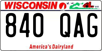 WI license plate 840QAG