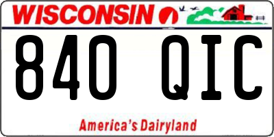 WI license plate 840QIC