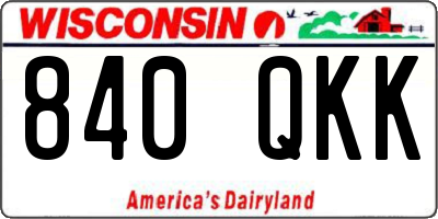 WI license plate 840QKK