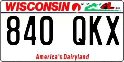 WI license plate 840QKX