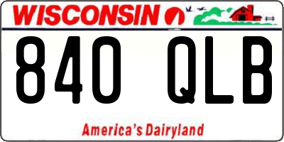 WI license plate 840QLB