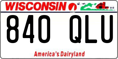 WI license plate 840QLU