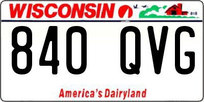 WI license plate 840QVG