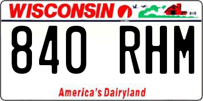 WI license plate 840RHM