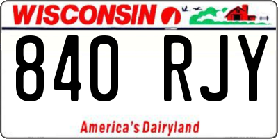 WI license plate 840RJY
