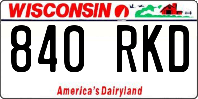 WI license plate 840RKD