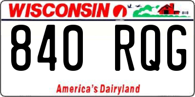 WI license plate 840RQG