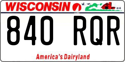 WI license plate 840RQR