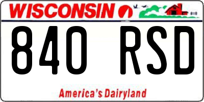 WI license plate 840RSD
