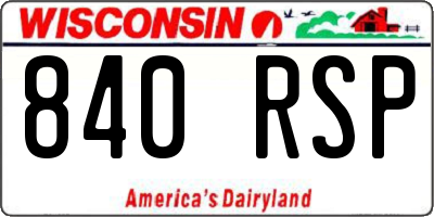 WI license plate 840RSP