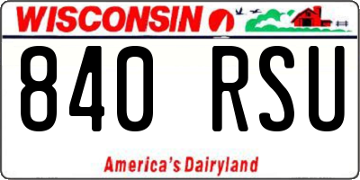 WI license plate 840RSU