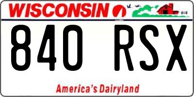 WI license plate 840RSX