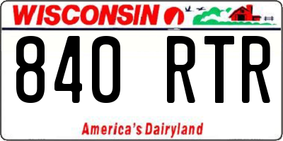 WI license plate 840RTR