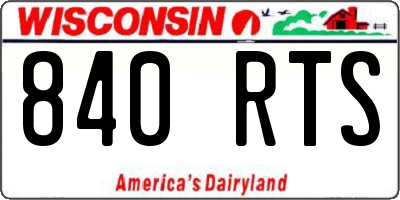 WI license plate 840RTS