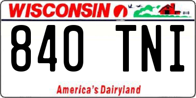 WI license plate 840TNI