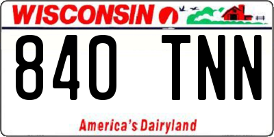 WI license plate 840TNN