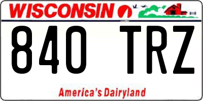 WI license plate 840TRZ