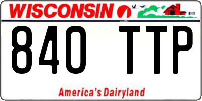 WI license plate 840TTP