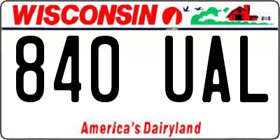 WI license plate 840UAL