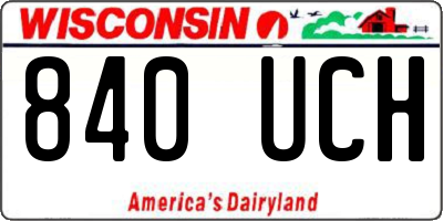 WI license plate 840UCH
